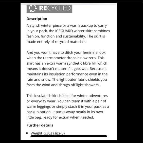 ❌Jack Wolfskin Iceguard Down Winter Hiking Skirt❌ - Picture 3 of 6